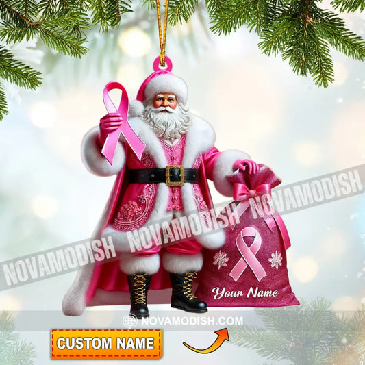 Pink Santa Home Decor Christmas Ornament Personalized 3.54’’ / 1