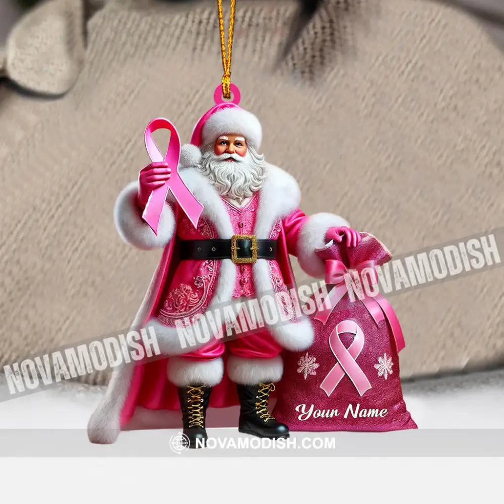 Pink Santa Home Decor Christmas Ornament Personalized