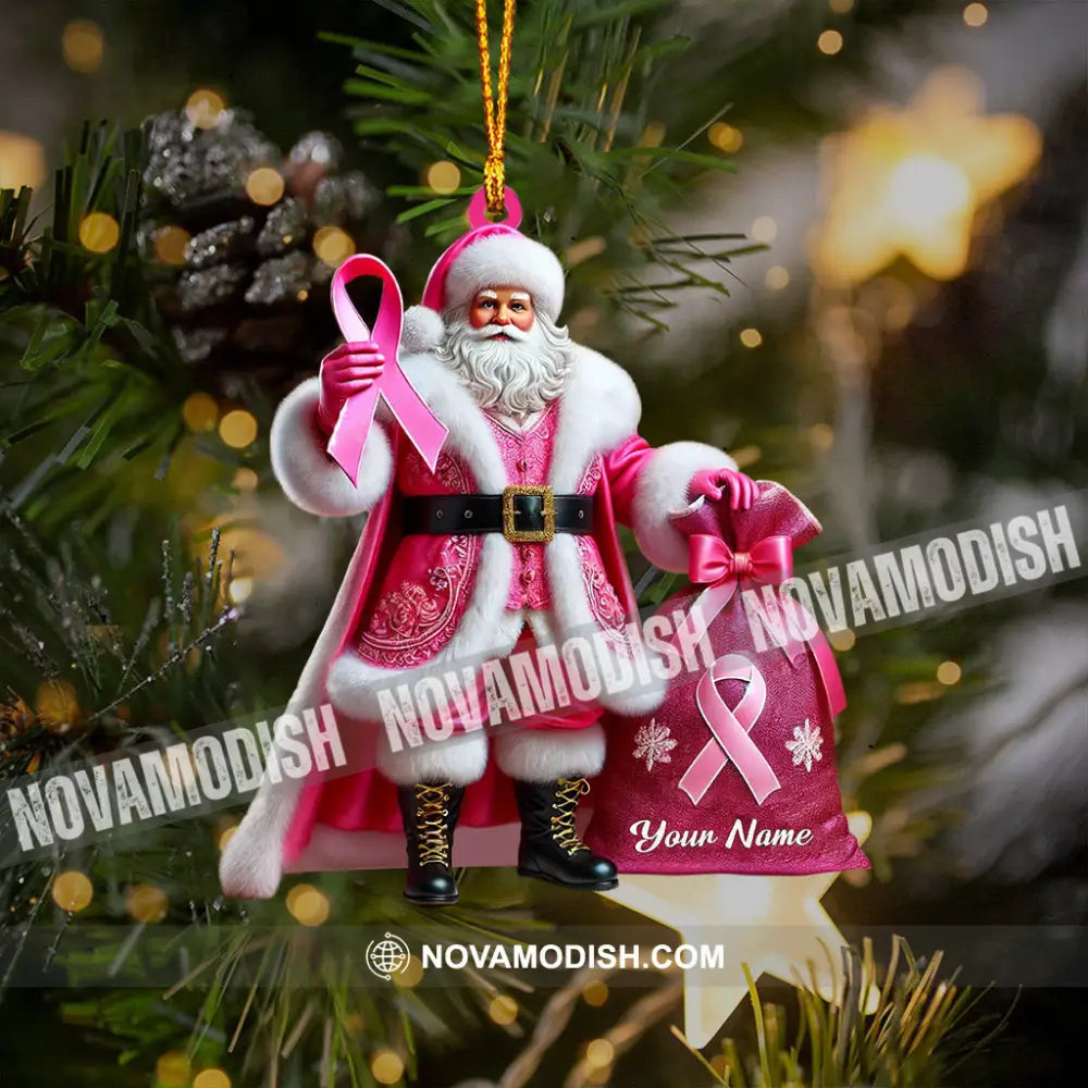 Pink Santa Home Decor Christmas Ornament Personalized