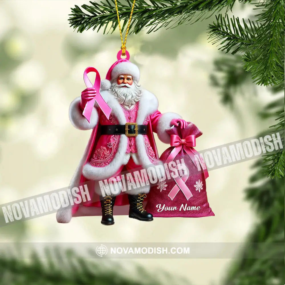 Pink Santa Home Decor Christmas Ornament Personalized