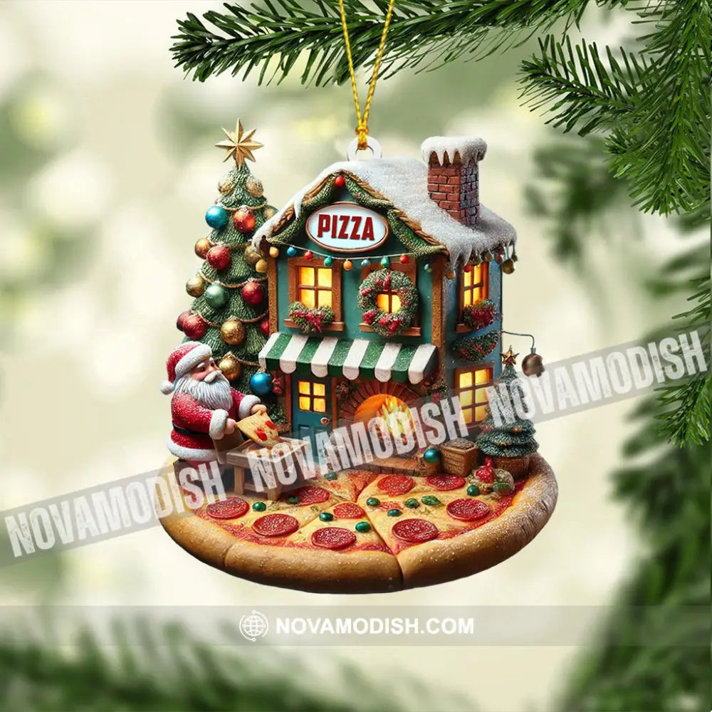 Pizza Santa Home Decor Christmas Ornament Personalized