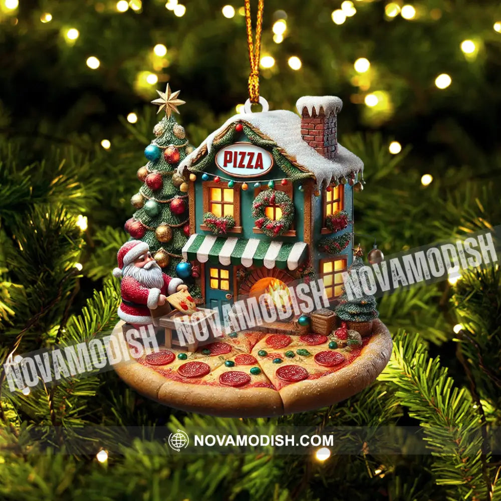 Pizza Santa Home Decor Christmas Ornament Personalized