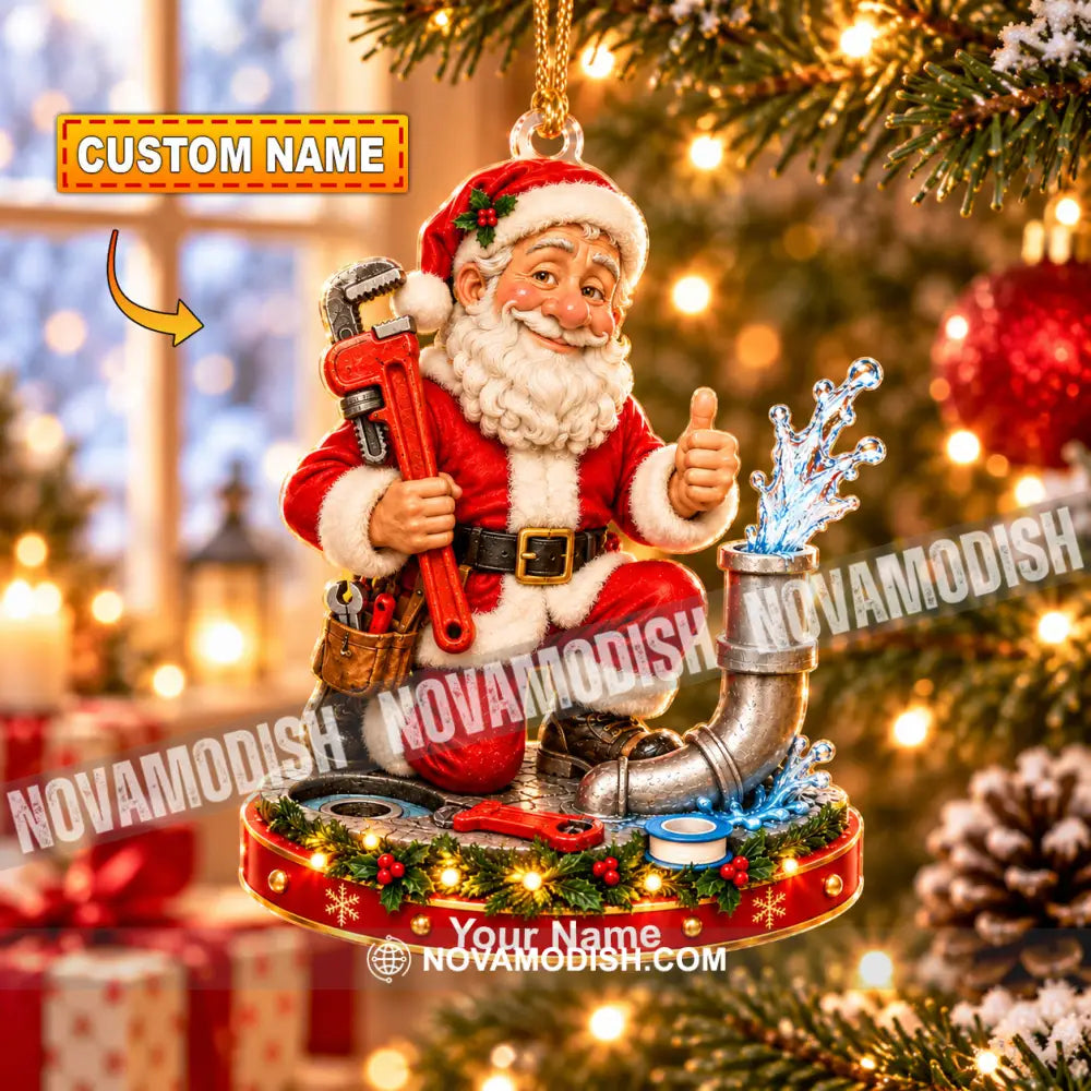 Plumber Home Decor Christmas Ornament Personalized Ornament - 3.54’’ / 1 Ornament - Ornament