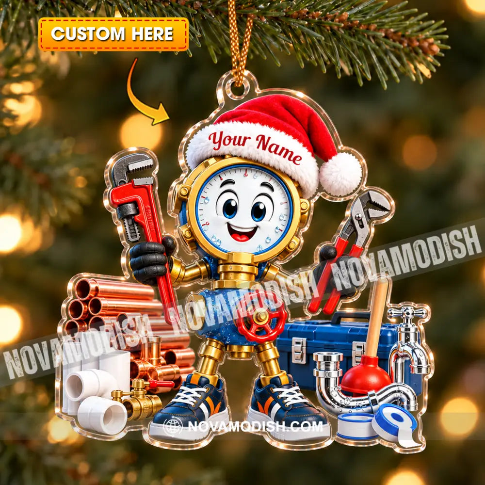 Plumber Home Decor Christmas Ornament Personalized Ornament - 3.54’’ / 1 Ornament - Ornament