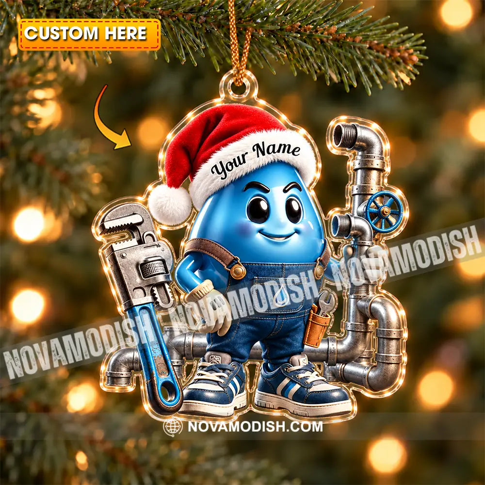 Plumber Home Decor Christmas Ornament Personalized Ornament - 3.54’’ / 1 Ornament - Ornament