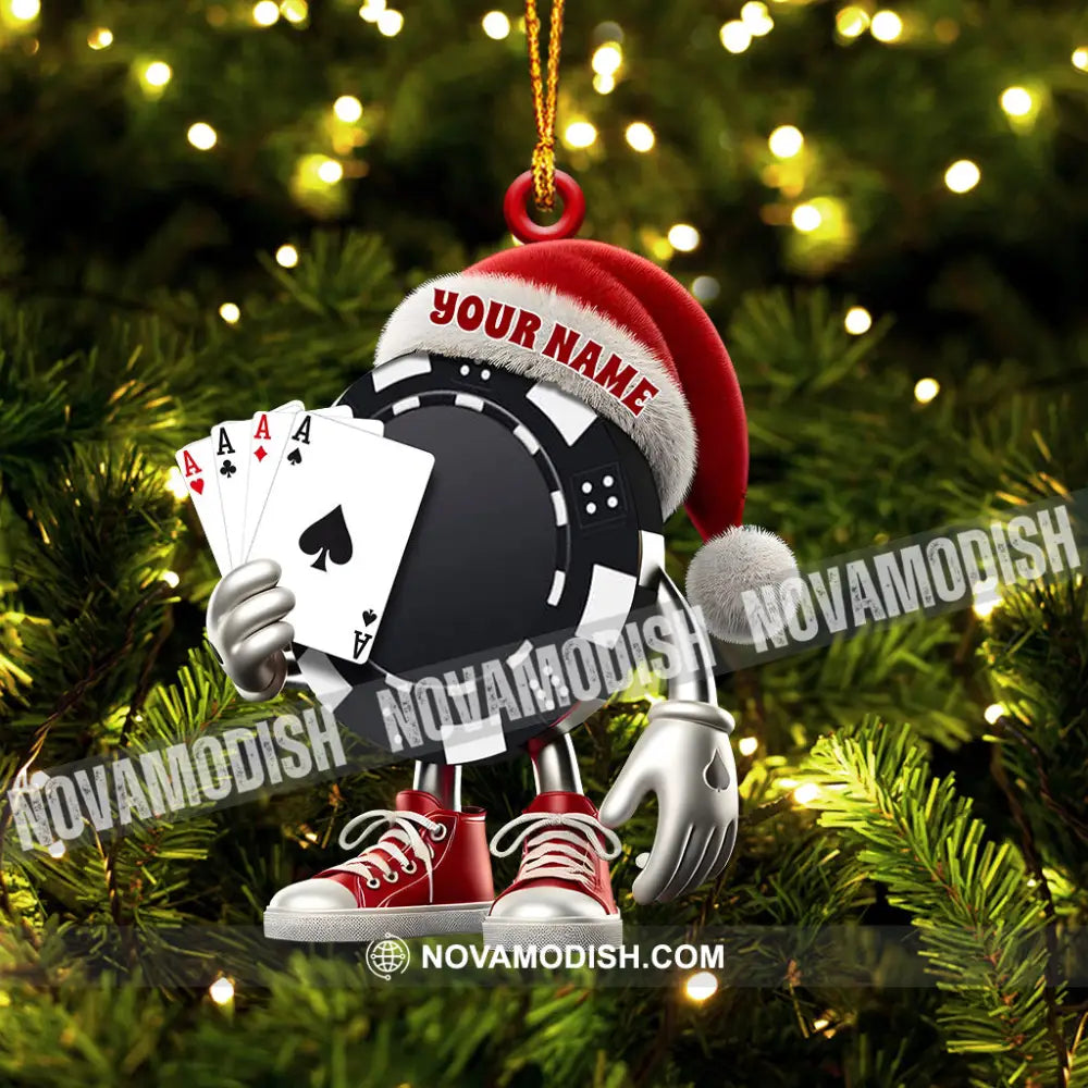 Poker Casino Christmas Ornament Personalized