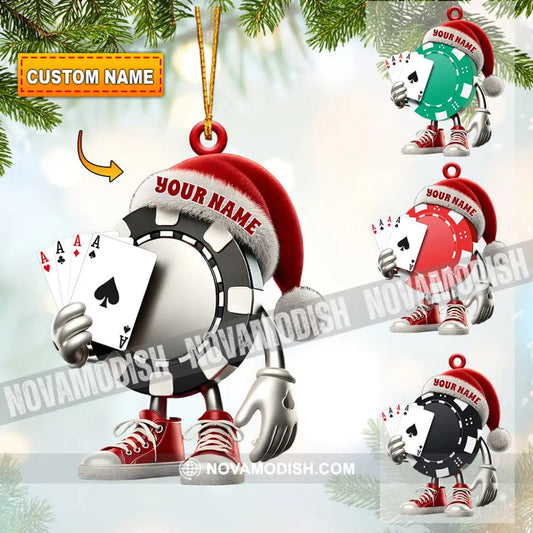 Poker Casino Christmas Ornament Personalized 3.54’’ / 1