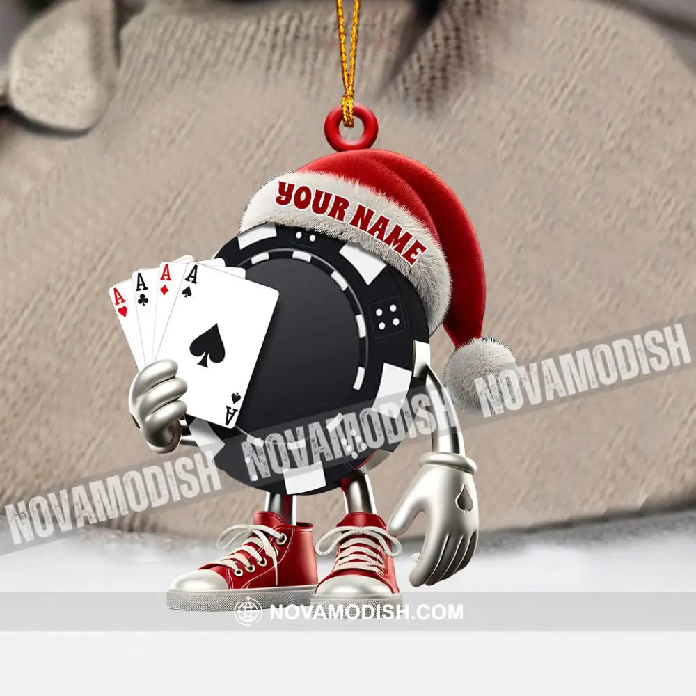 Poker Casino Christmas Ornament Personalized