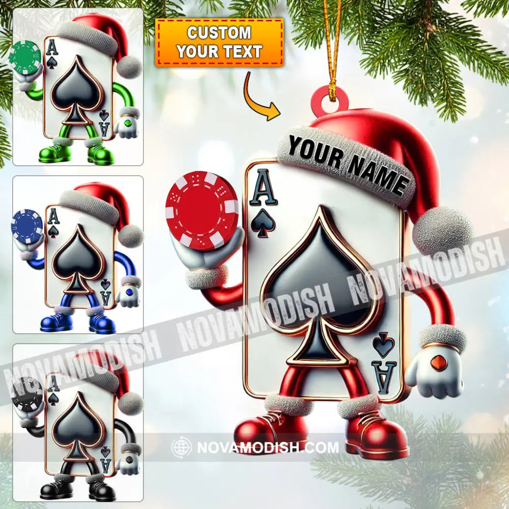 Poker Home Decor Christmas Ornament Personalized 3.54’’ / 1