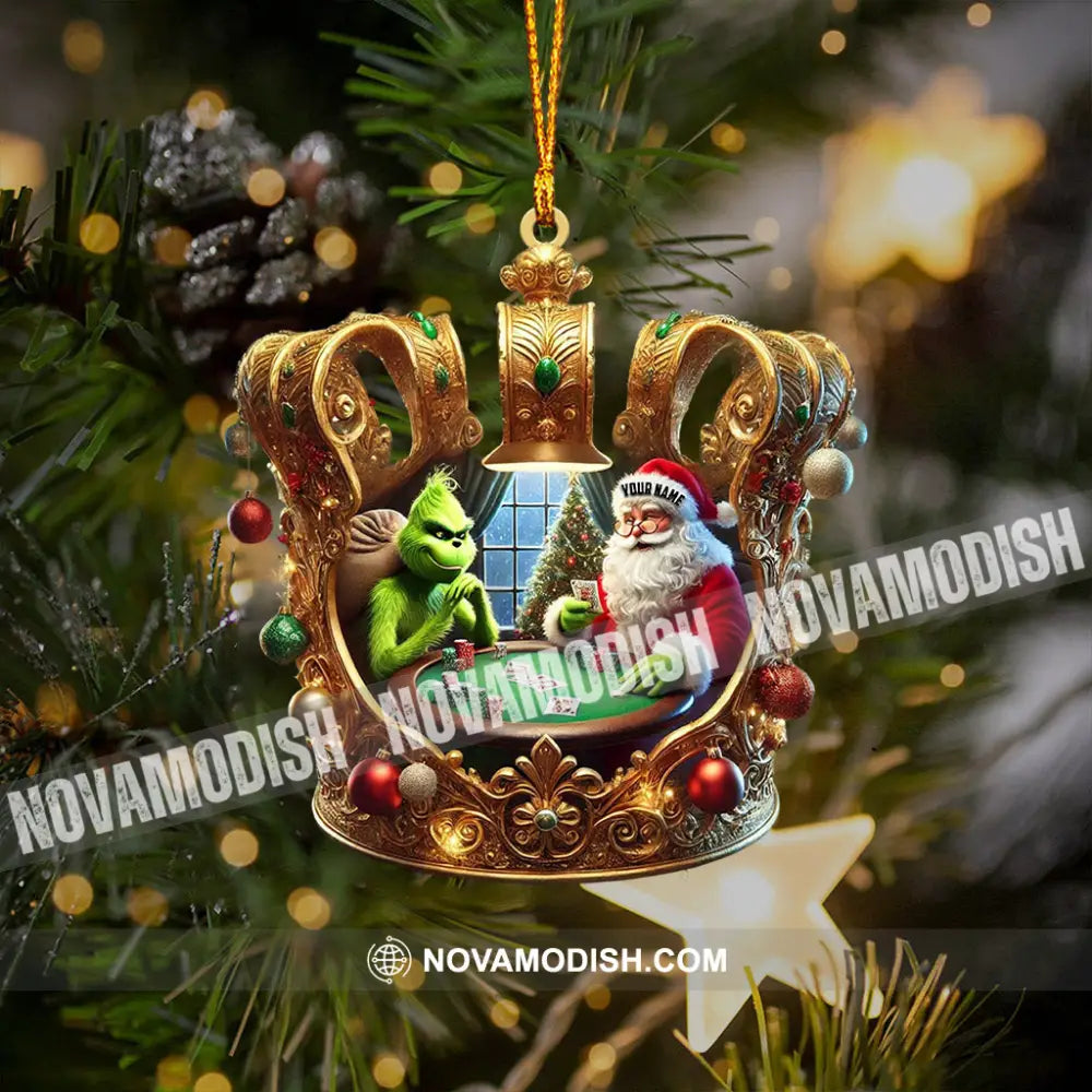 Poker King Santa Home Decor Christmas Ornament Personalized