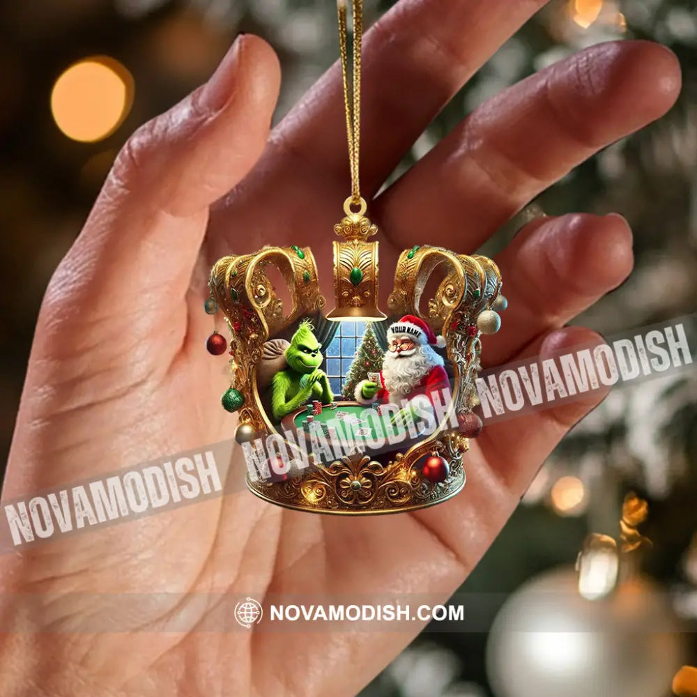 Poker King Santa Home Decor Christmas Ornament Personalized