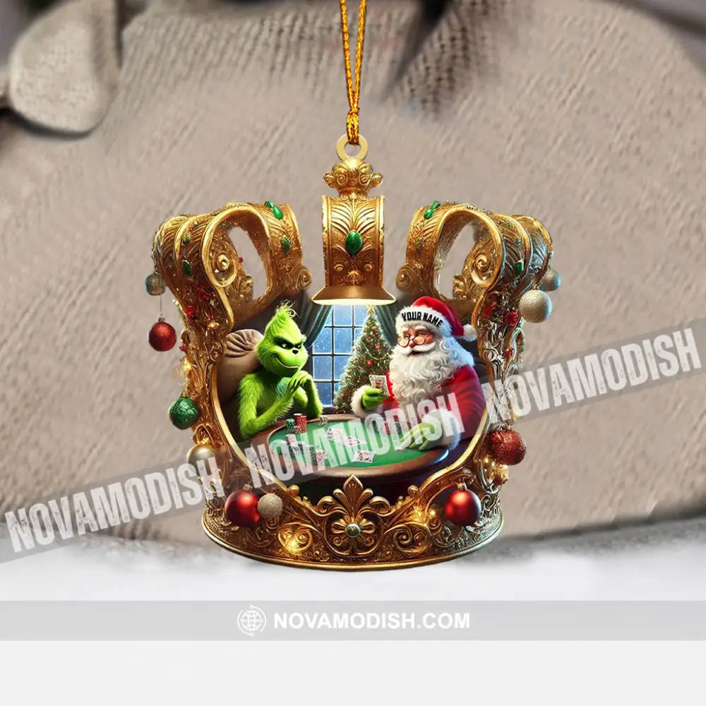 Poker King Santa Home Decor Christmas Ornament Personalized