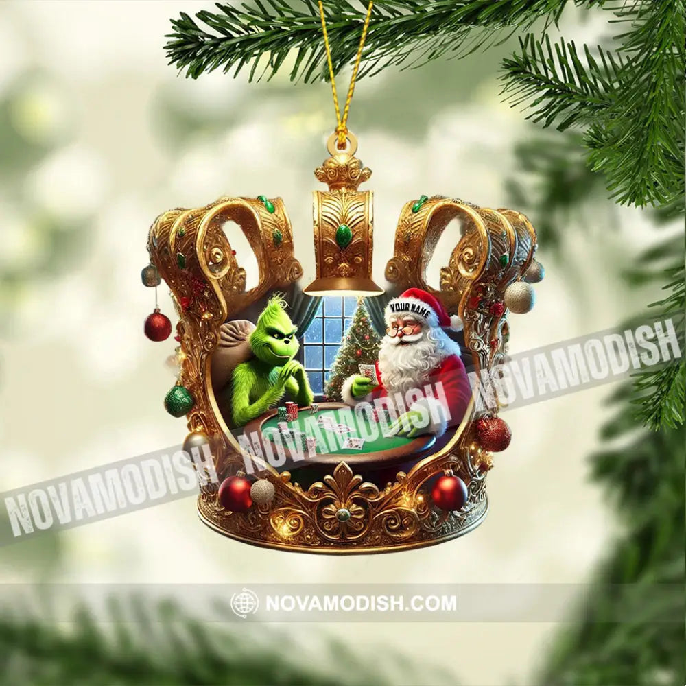 Poker King Santa Home Decor Christmas Ornament Personalized
