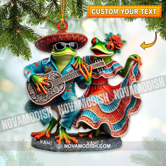 A Couple Mexican Frog Home Decor Christmas Ornament Personalized 3.54’’ / 1