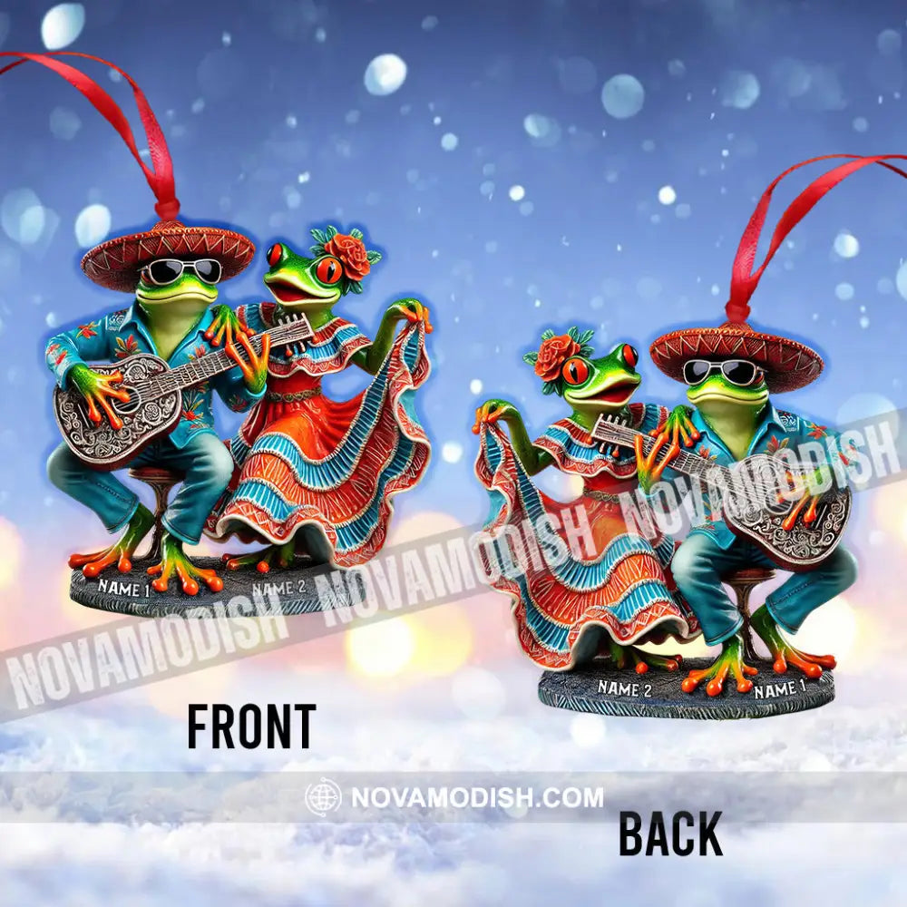 A Couple Mexican Frog Home Decor Christmas Ornament Personalized