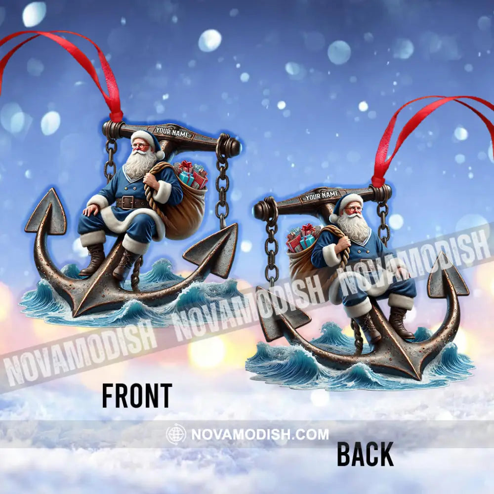 Santa Anchor Home Decor Christmas Ornament Personalized