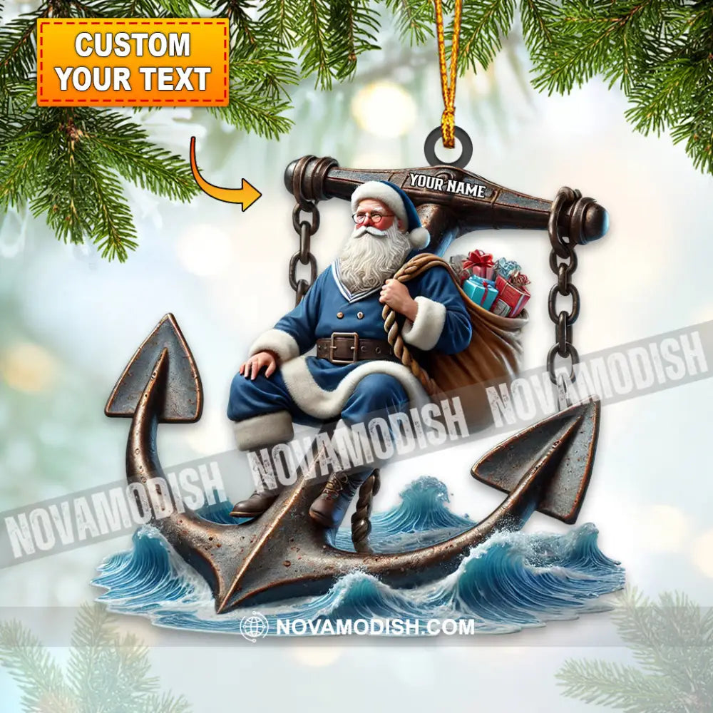 Santa Anchor Home Decor Christmas Ornament Personalized 3.54’’ / 1