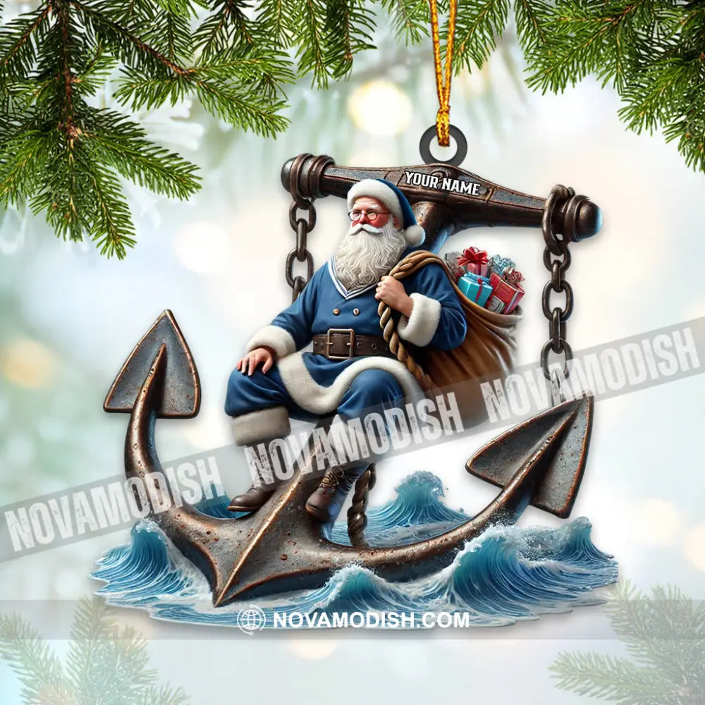 Santa Anchor Home Decor Christmas Ornament Personalized