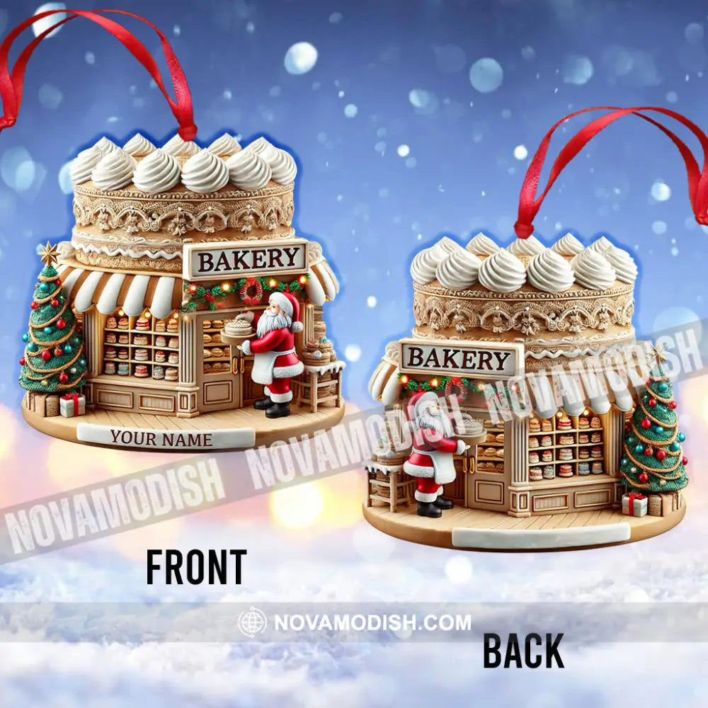 Santa Bakery Christmas Ornament Personalized