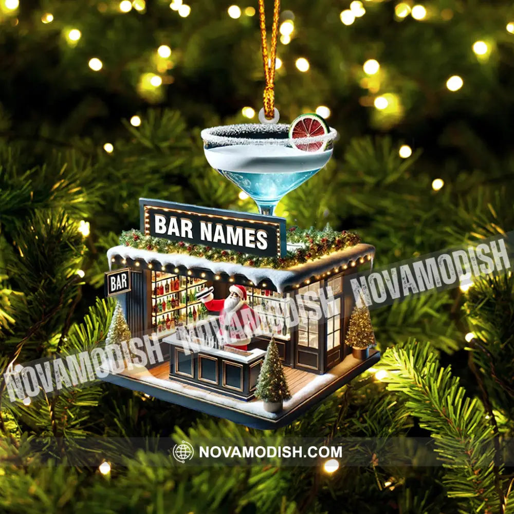 Santa Bar Home Decor Christmas Ornament Personalized