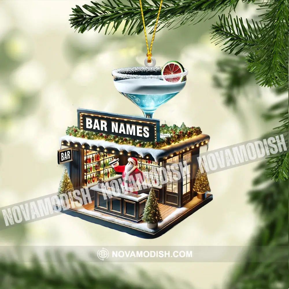 Santa Bar Home Decor Christmas Ornament Personalized