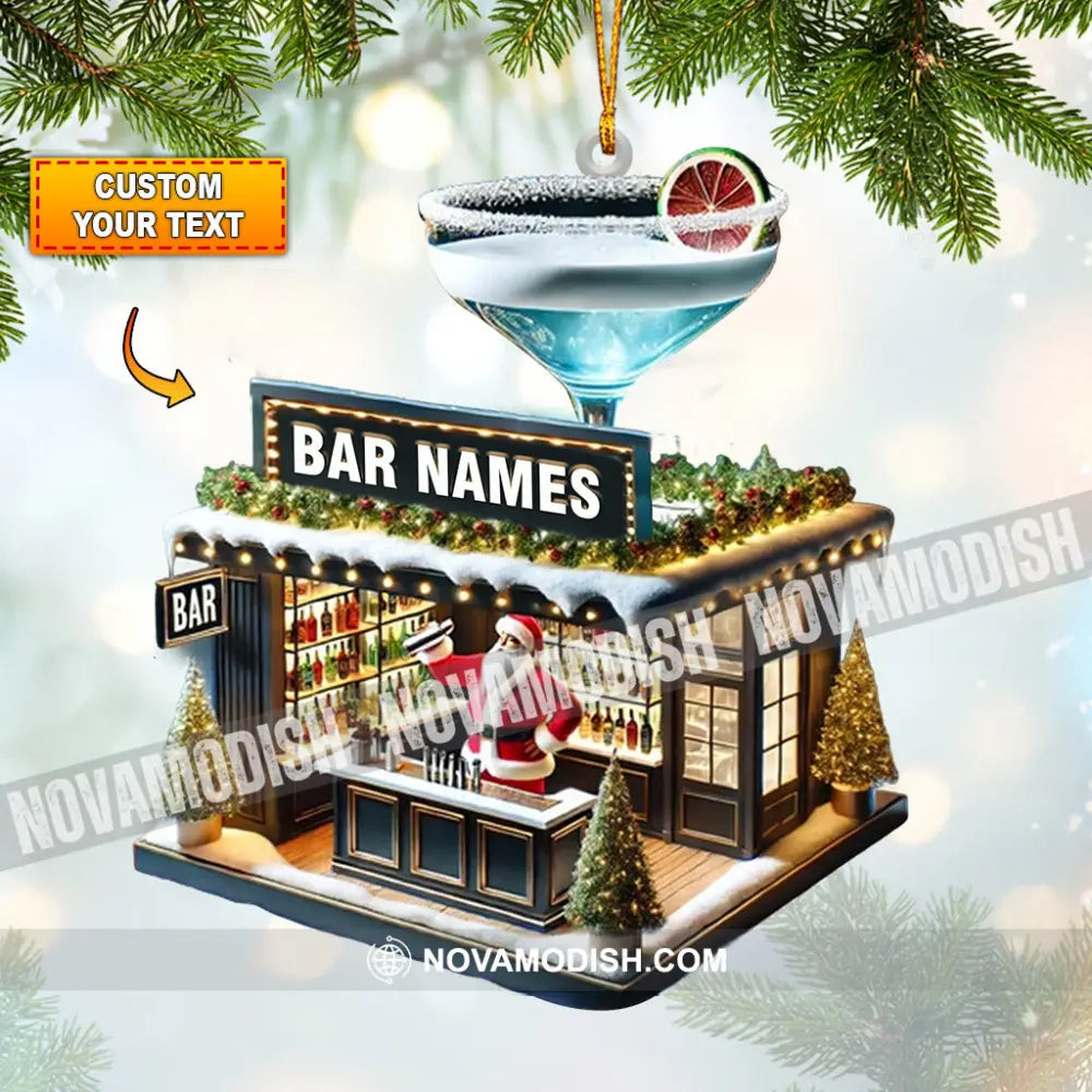 Santa Bar Home Decor Christmas Ornament Personalized