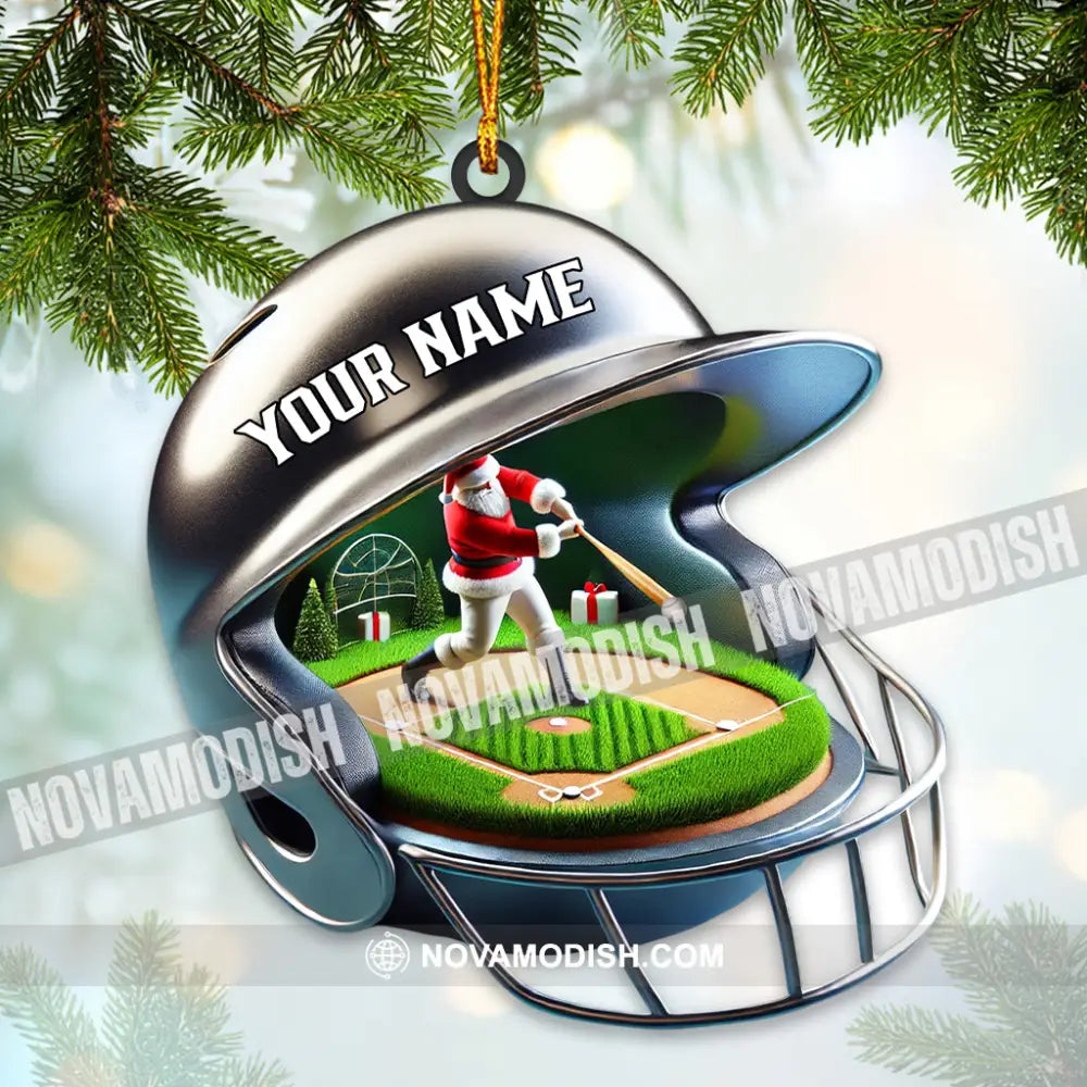 Santa Baseball Home Decor Christmas Ornament Personalized