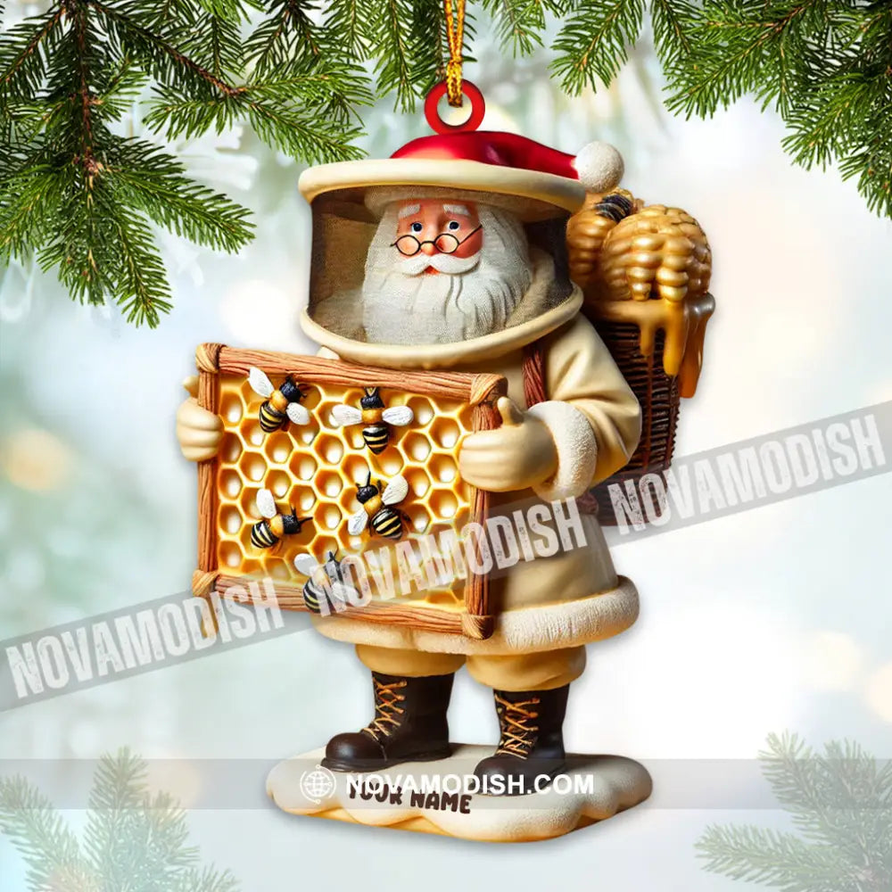 Santa Beekeeper Christmas Ornament Personalized