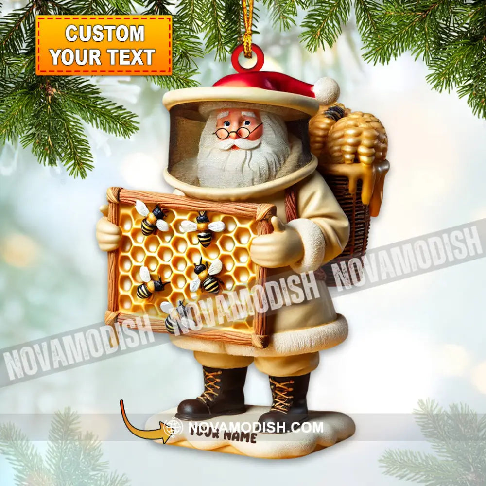 Santa Beekeeper Christmas Ornament Personalized 3.54’’ / 1