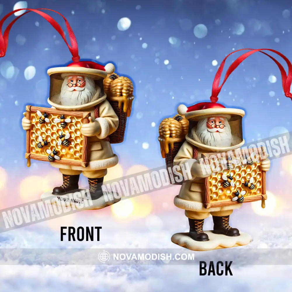 Santa Beekeeper Christmas Ornament Personalized