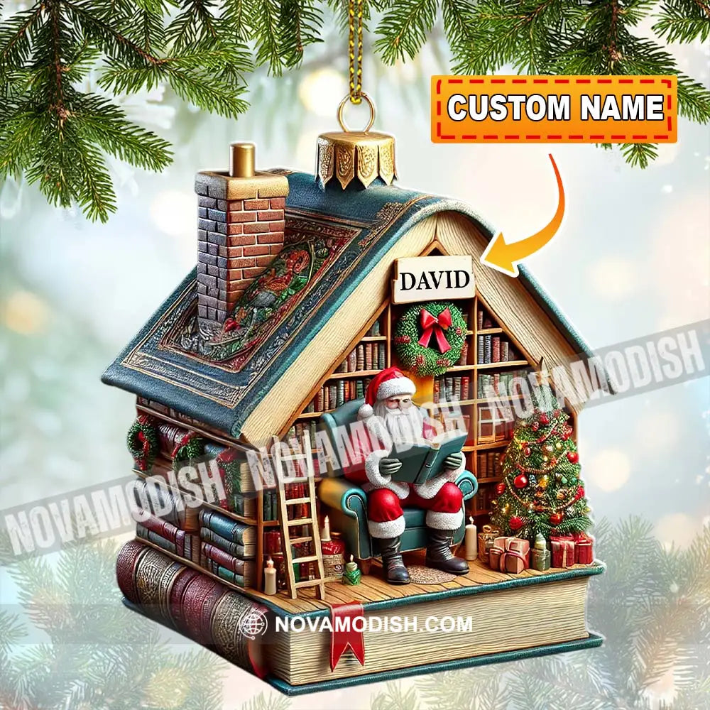 Santa Book Store Christmas Ornament Personalized 3.54’’ / 1