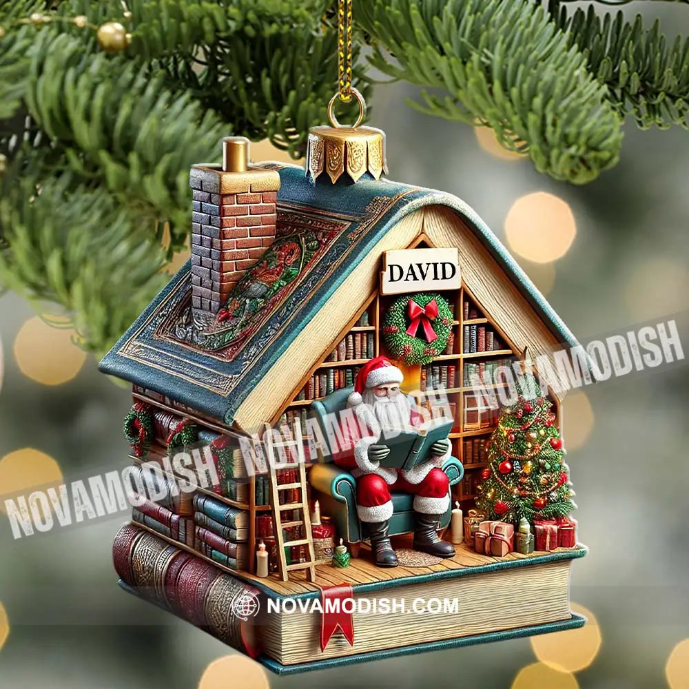 Santa Book Store Christmas Ornament Personalized