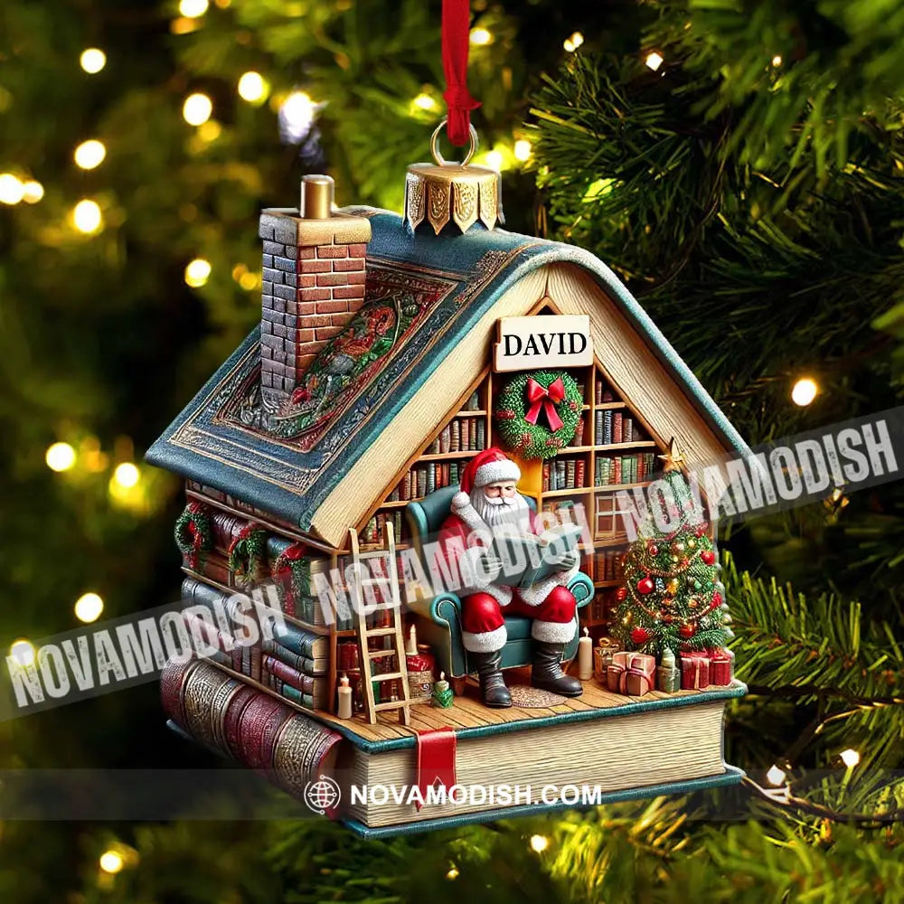 Santa Book Store Christmas Ornament Personalized