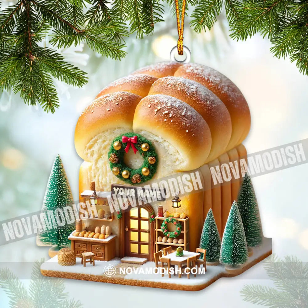 Santa Bread Shop Home Decor Christmas Ornament Personalized