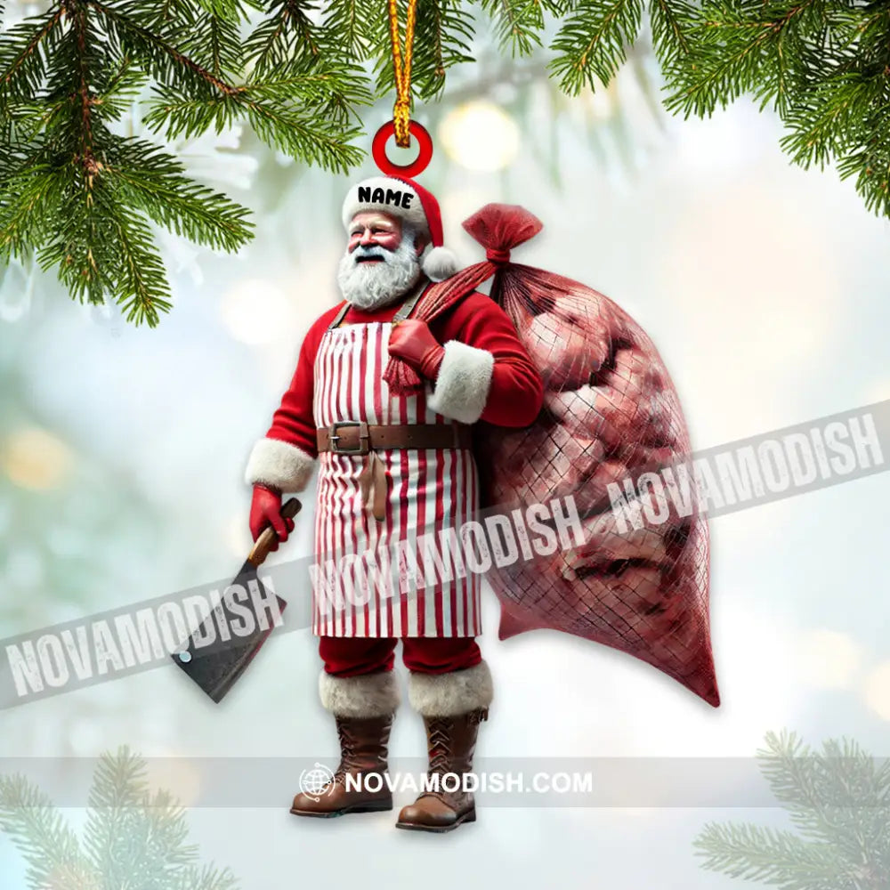 Santa Butcher Christmas Home Decor Ornament Personalized