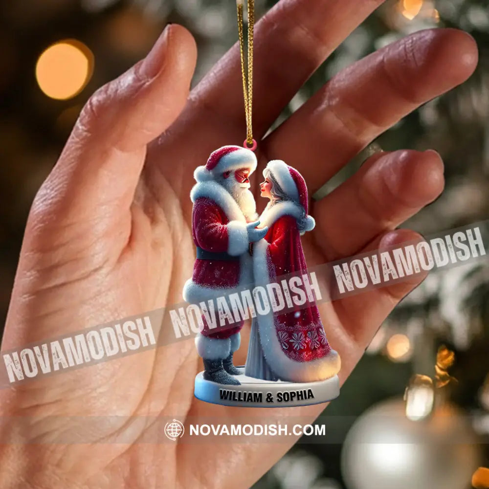 Santa Couple Christmas Ornament Personalized