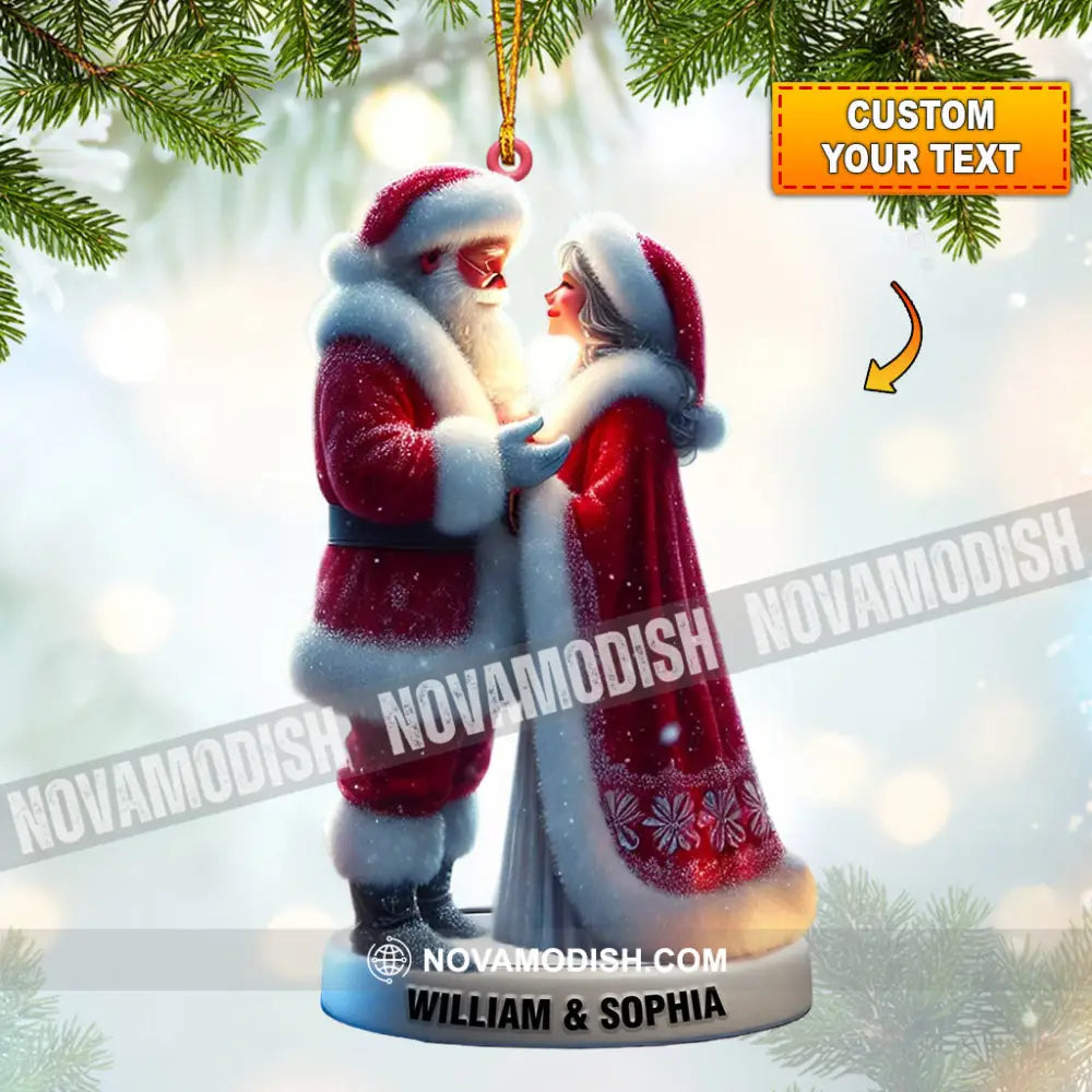 Santa Couple Christmas Ornament Personalized 3.54’’ / 1