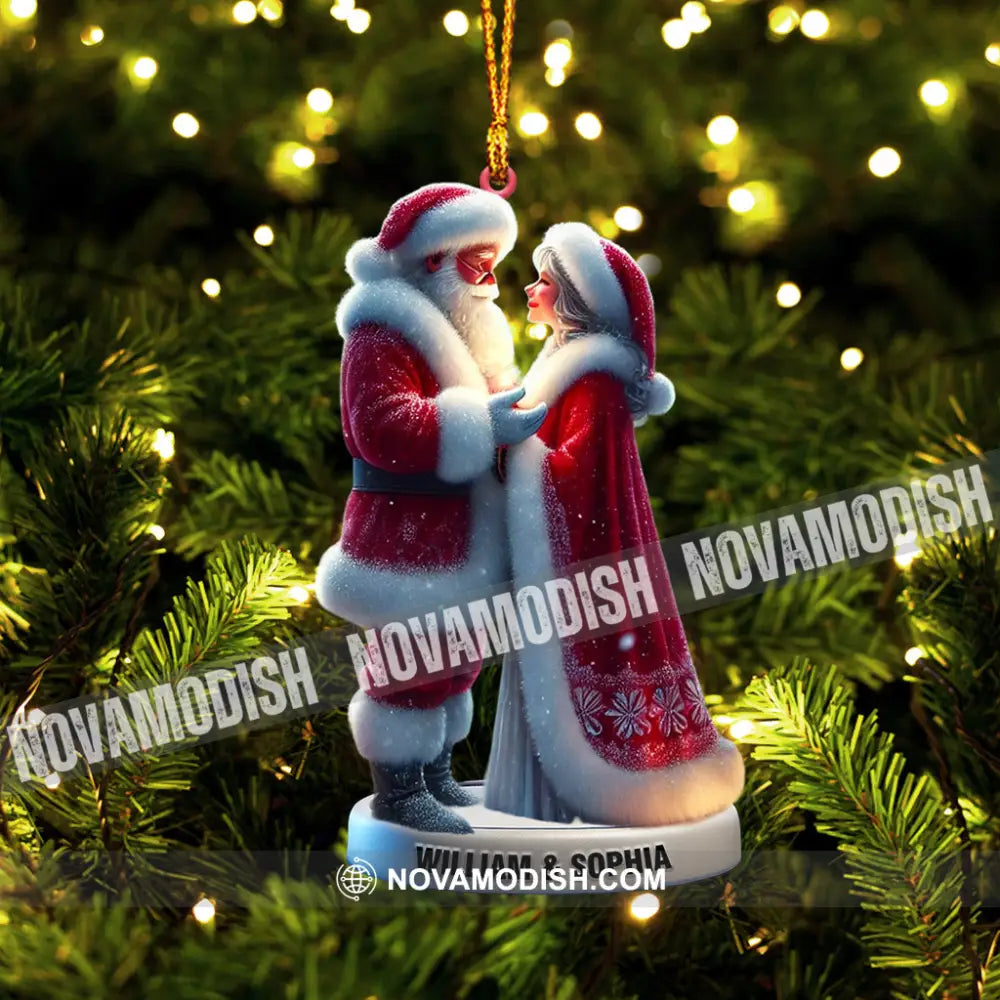 Santa Couple Christmas Ornament Personalized