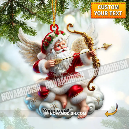 Santa Cupid Christmas Home Decor Ornament Personalized 3.54’’ / 1