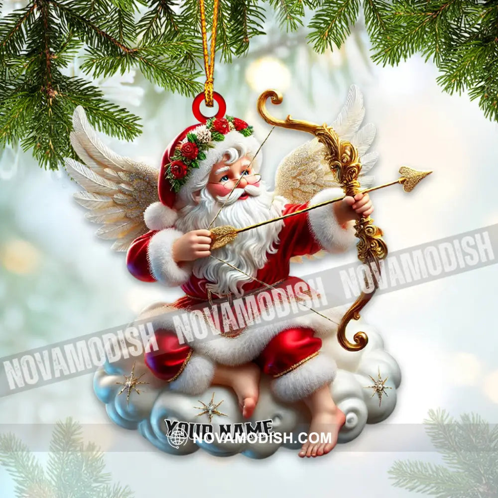 Santa Cupid Christmas Home Decor Ornament Personalized