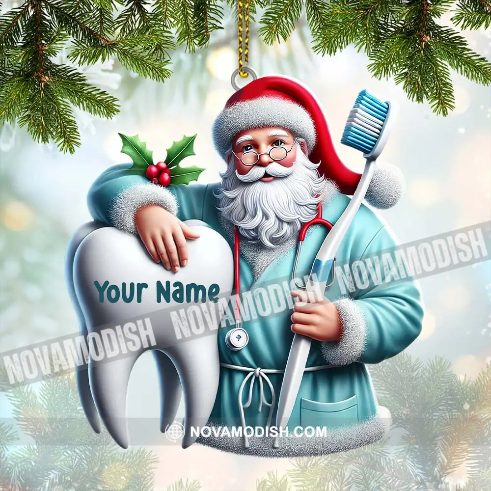 Santa Dentist Ornament Personalized