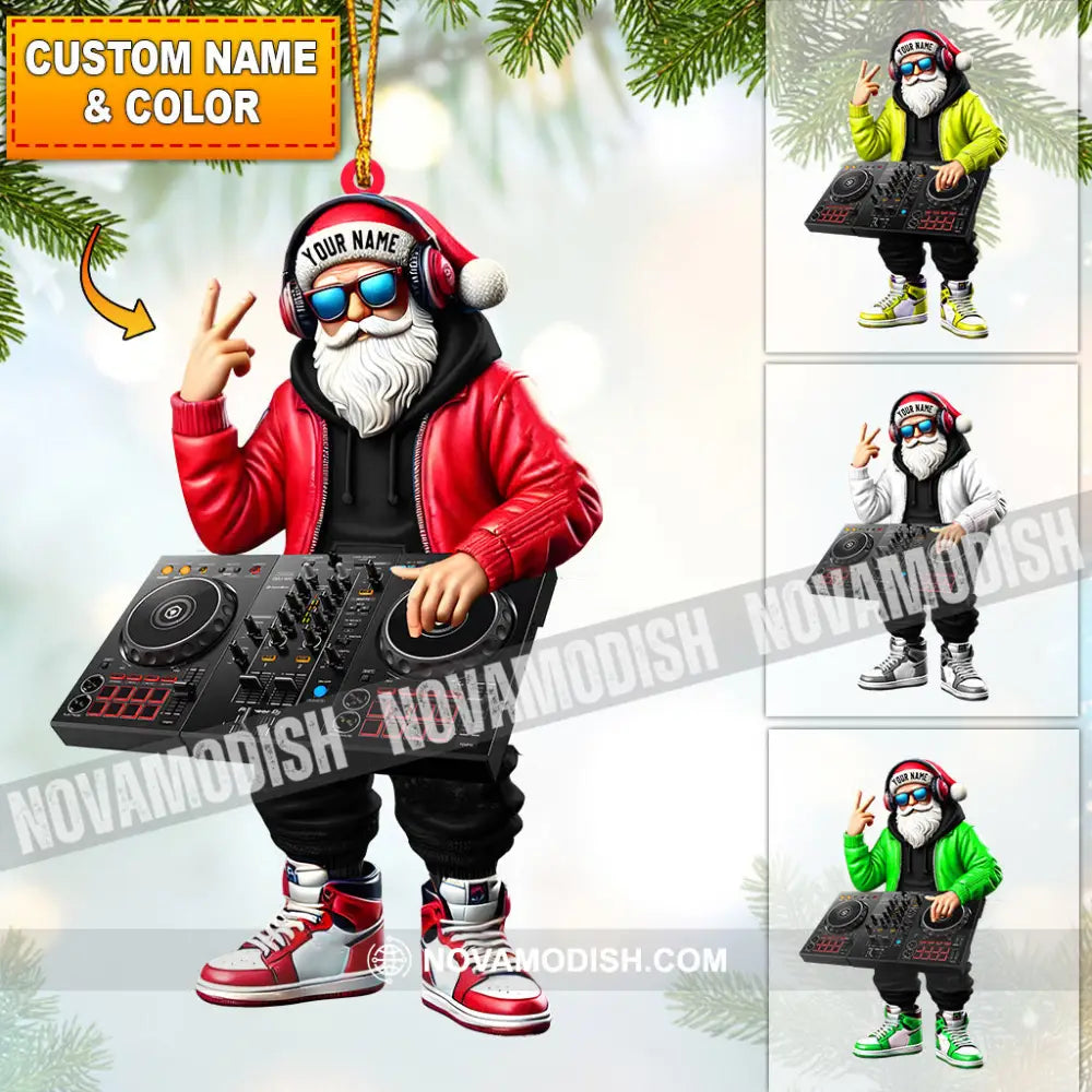 Santa Dj Home Decor Christmas Ornament Personalized 3.54’’ / 1