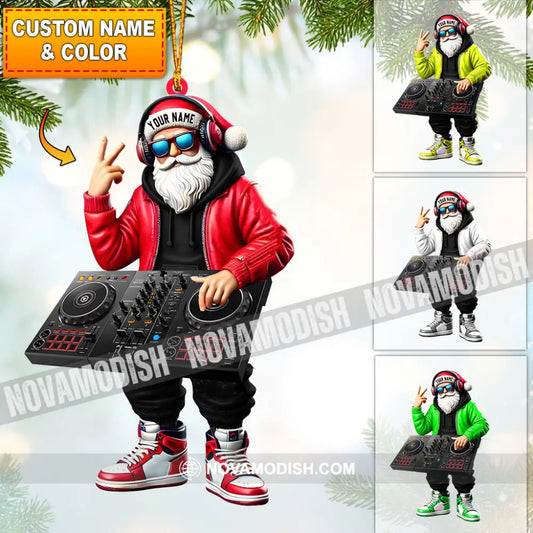 Santa Dj Home Decor Christmas Ornament Personalized 3.54’’ / 1