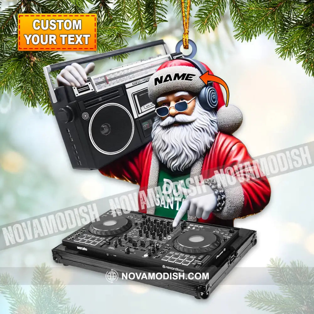 Santa Dj Ornament Personalized 3.54’’ / 1