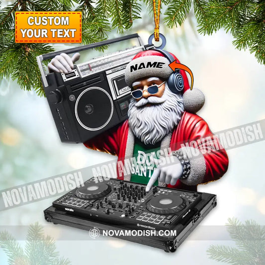 Santa Dj Ornament Personalized 3.54’’ / 1