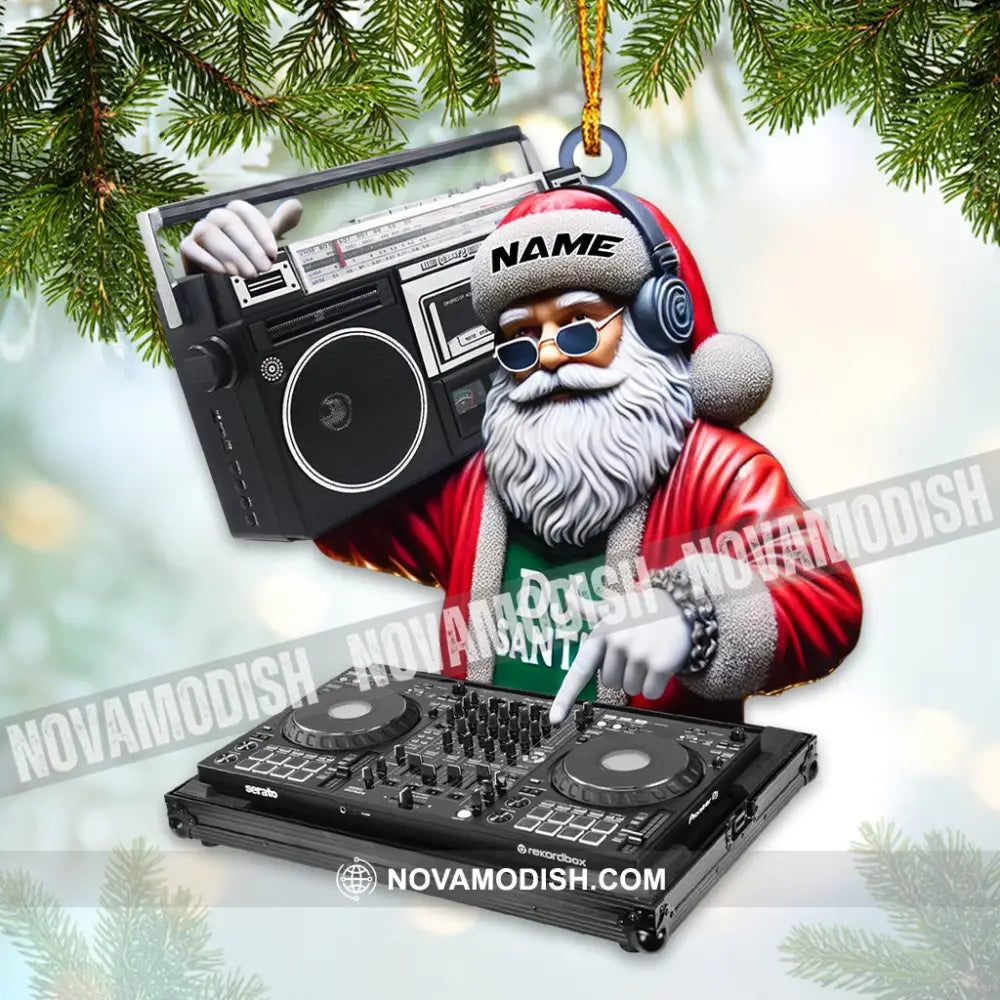 Santa Dj Ornament Personalized