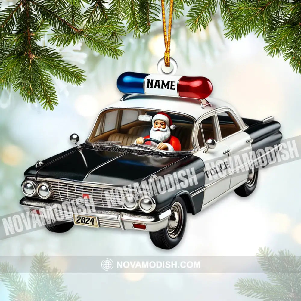 Santa Taxi Driver Christmas Ornament Personalized