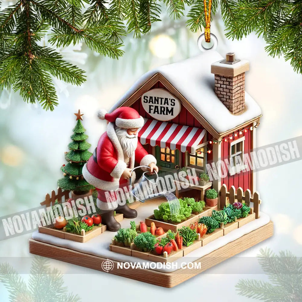 Santa Farm Home Decor Christmas Ornament Personalized