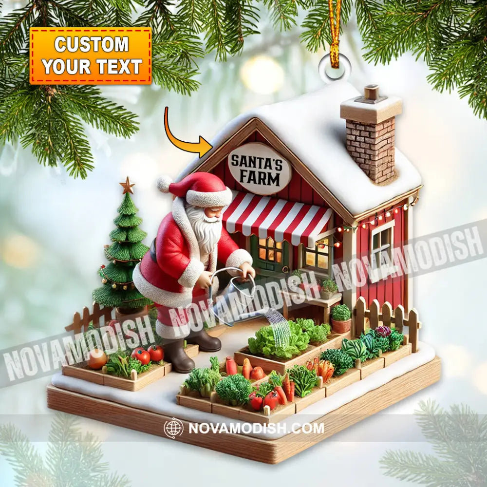 Santa Farm Home Decor Christmas Ornament Personalized 3.54’’ / 1