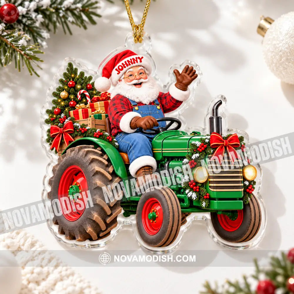 Santa Farmer Home Decor Christmas Ornament Personalized Ornament - Ornament